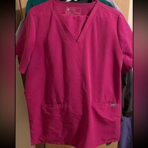 Figs Hot Pink Scrub Top